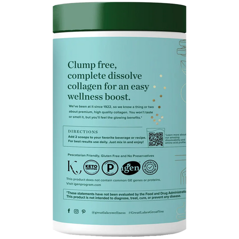 Great Lakes Wellness Sustainable Marine Collagen Peptides 227g - Unflavoured-Great Lakes Wellness-Matakana Pharmacy
