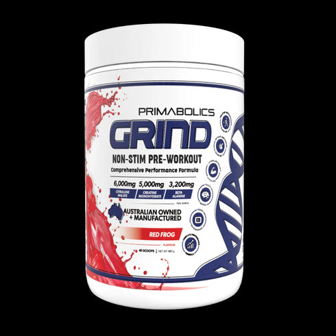 Grind Non-Stim Pre Workout Red Frog Powder-Primabolics-Matakana Pharmacy
