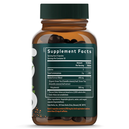 Green Tea 60 Capsules-Gaia Herbs-Matakana Pharmacy