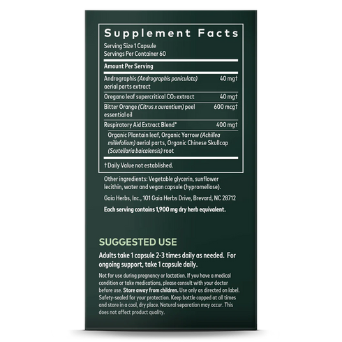 Image of Sinus & Lung Supreme 60vcaps supplement facts