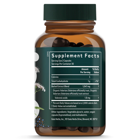 Valerian Root 60 Capsules-Gaia Herbs-Matakana Pharmacy