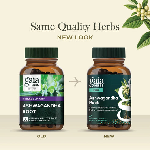 Ashwagandha Root 60 Capsules-Gaia Herbs-Matakana Pharmacy