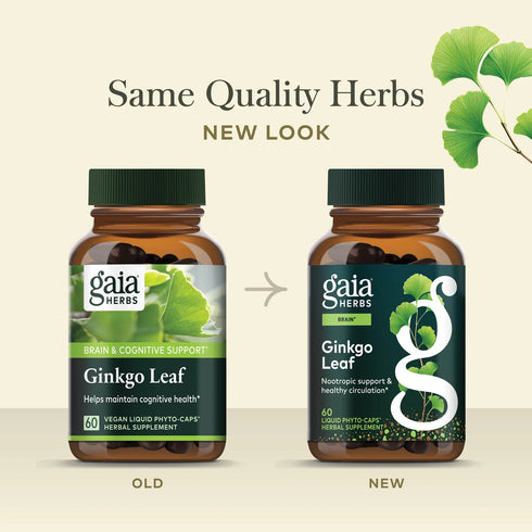 Ginkgo Leaf 60 Capsules-Gaia Herbs-Matakana Pharmacy