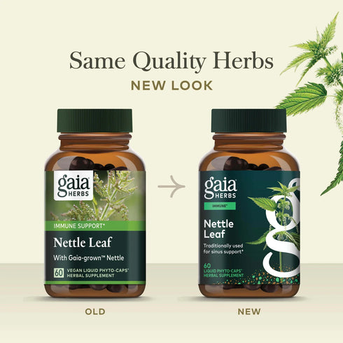 Nettle Leaf 60 Capsules-Gaia Herbs-Matakana Pharmacy