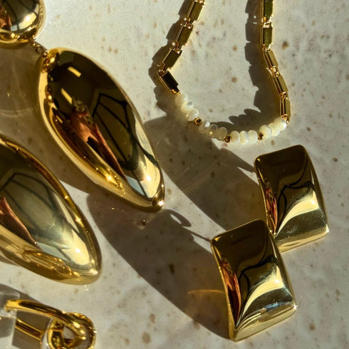 Earrings - Tabular Gold-Queen Of The Foxes-Matakana Pharmacy