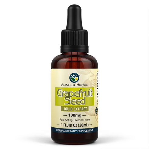 Image of glass bottle with dropper of Grapefruit Seed Liquid Extract 30ml