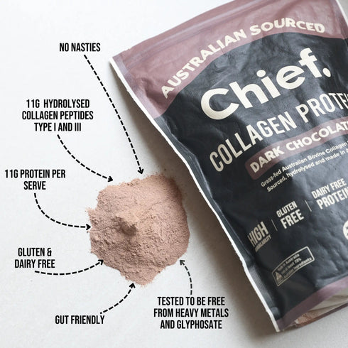 Collagen Protein Dark Chocolate Powder 450g-Chief-Matakana Pharmacy