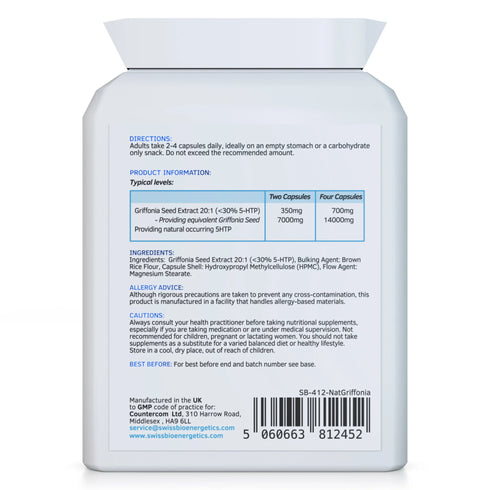 Griffonia Seed Extract (previously 5-HTP Double Strength)-Swiss Bioenergetics-Matakana Pharmacy