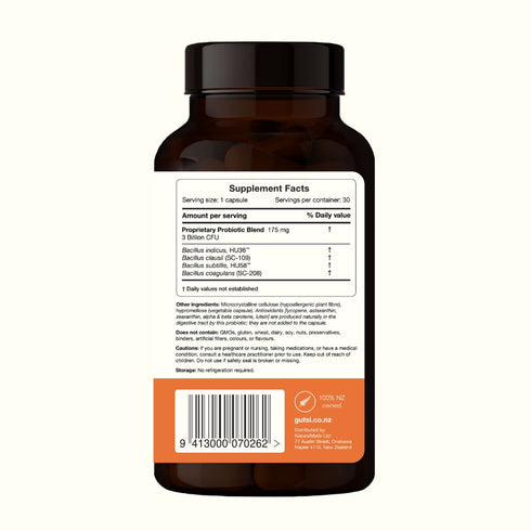 Image of SporeBiotic 30caps supplement facts