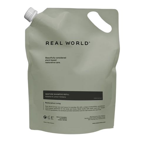 Kowhai & Lemon Verbena Shampoo Refill Pouch 2.5L-Real World-Matakana Pharmacy