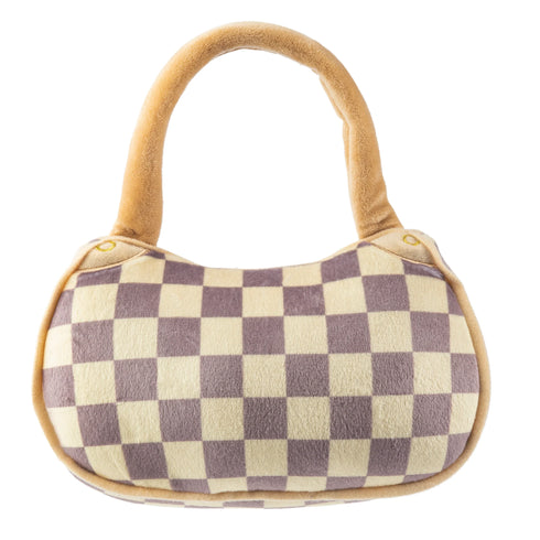 Checker Chewy Vuiton Handbag Squeaker Dog Toy Small / Mini-Haute Diggity Dog-Matakana Pharmacy