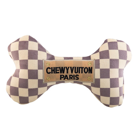 Checker Chewy Vuiton Bones Squeaker Dog Toy XL-Haute Diggity Dog-Matakana Pharmacy