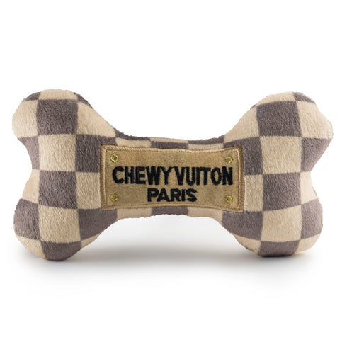 Checker Chewy Vuiton Bones Squeaker Dog Toy XL-Haute Diggity Dog-Matakana Pharmacy