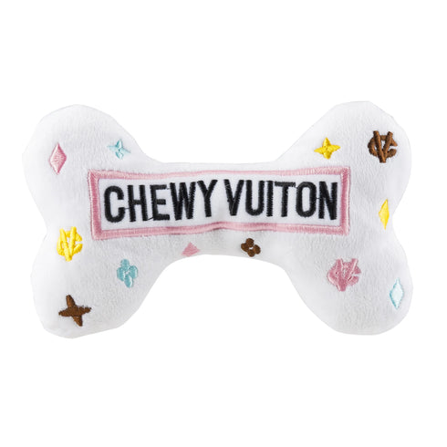White Chewy Vuiton Bones Squeaker Dog Toy Large-Haute Diggity Dog-Matakana Pharmacy