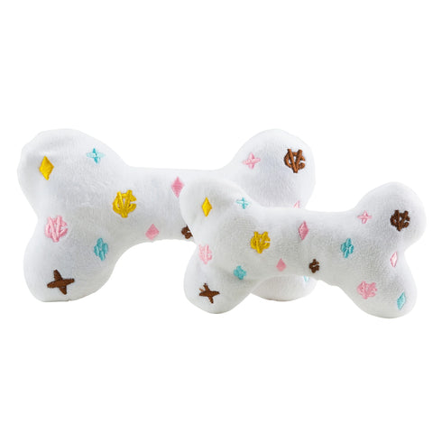 White Chewy Vuiton Bones Squeaker Dog Toy Large-Haute Diggity Dog-Matakana Pharmacy