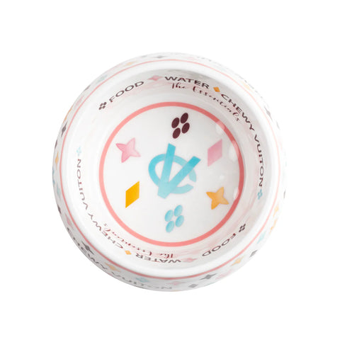 White Chewy Vuiton Dog Bowl Medium-Haute Diggity Dog-Matakana Pharmacy