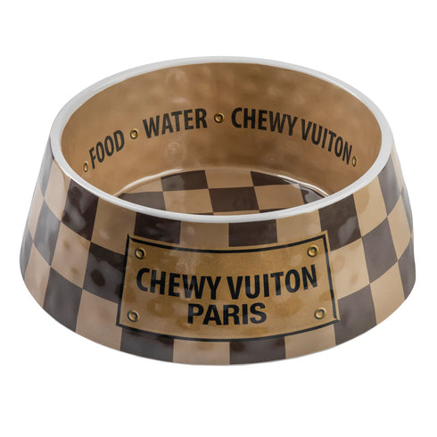 Checker Chewy Vuiton Bowl Medium-Haute Diggity Dog-Matakana Pharmacy