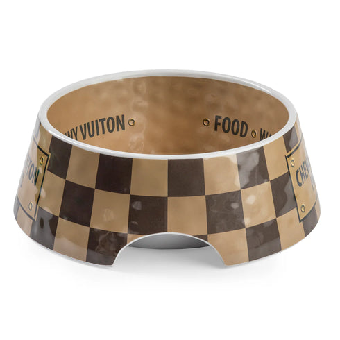 Checker Chewy Vuiton Bowl Medium-Haute Diggity Dog-Matakana Pharmacy