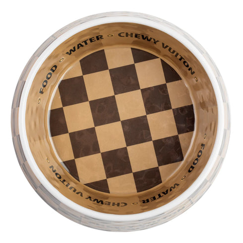 Checker Chewy Vuiton Bowl Medium-Haute Diggity Dog-Matakana Pharmacy