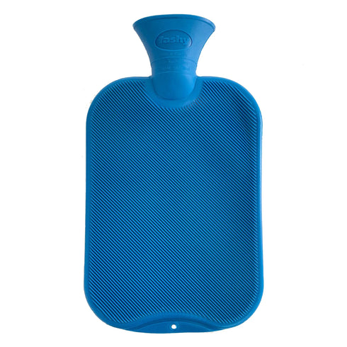 Hot Water Bottle Wavy Single Rib Blue 2L-FASHY-Matakana Pharmacy