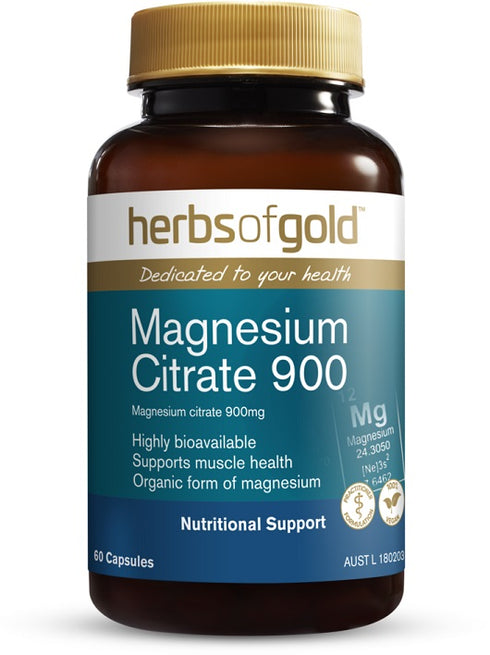 Herbs of Gold Mag Citrate 900 60VCap-Matakana Pharmacy