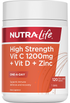 High Strength 1200mg Vitamin C + Vitamin D + Zinc 120 Tablets-Nutra-Life-Matakana Pharmacy