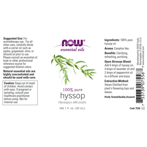 NOW Essential Oil 100% Pure Hyssop 30ml-NOW Supplements-Matakana Pharmacy
