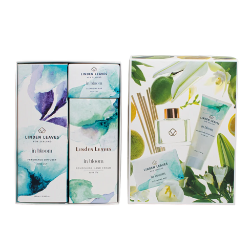 Aqua Lily Hand & Home Gift set 3pc-Linden Leaves-Matakana Pharmacy