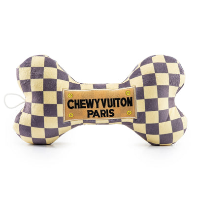 Checker Chewy Vuiton Bones Squeaker Dog Toy XL-Haute Diggity Dog-Matakana Pharmacy