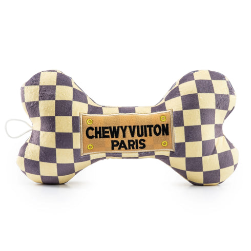 Checker Chewy Vuiton Bones Squeaker Dog Toy XL-Haute Diggity Dog-Matakana Pharmacy