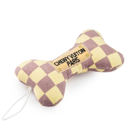 Checker Chewy Vuiton Bones Squeaker Dog Toy XL-Haute Diggity Dog-Matakana Pharmacy