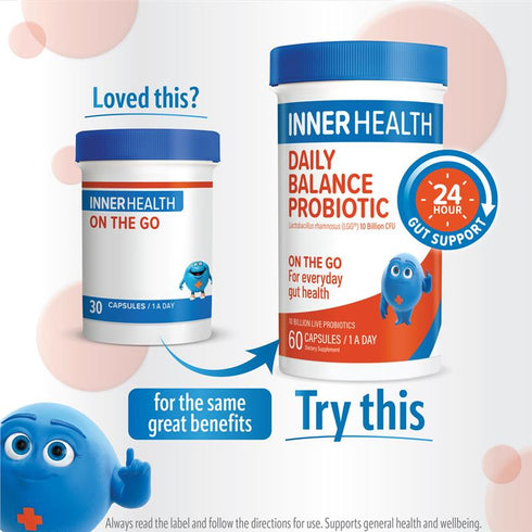 Inner Health Daily Balance Probiotic (Previously On The Go) 60 Caps-Inner Health-Matakana Pharmacy