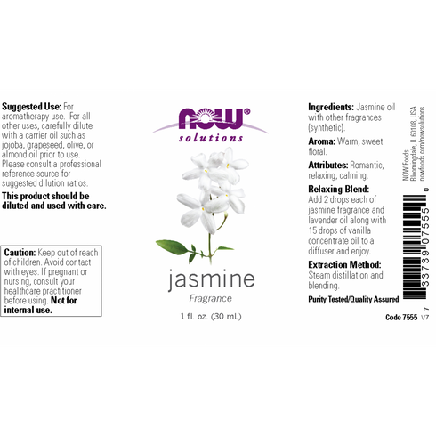 NOW Essential Oil Pure Jasmine 30ml-NOW Supplements-Matakana Pharmacy