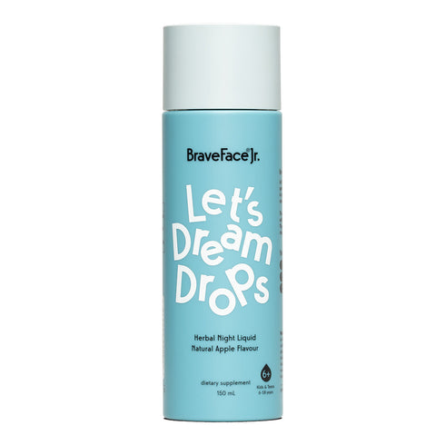 Image of the bottle of let's dream drops 150ml. Comes in natural apple flavour.