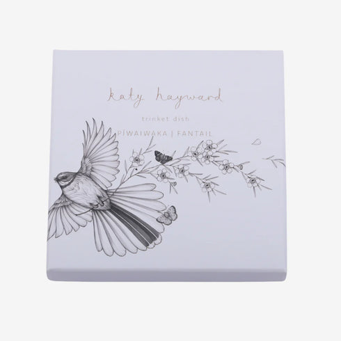 Trinket Dish - Come Fly With Me - Piwaiwaka/Fantail-Katy Hayward-Matakana Pharmacy