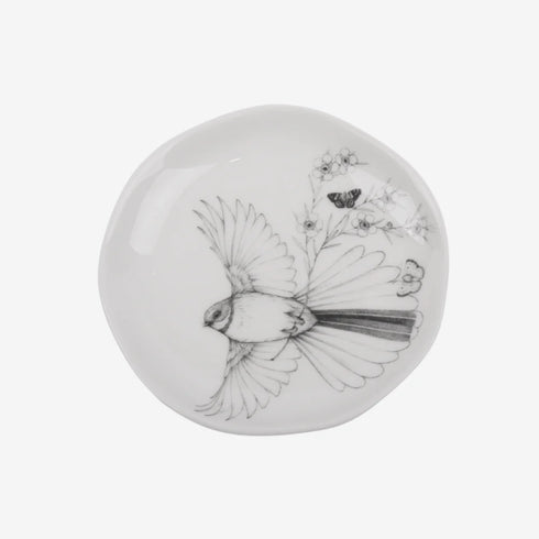 Trinket Dish - Come Fly With Me - Piwaiwaka/Fantail-Katy Hayward-Matakana Pharmacy