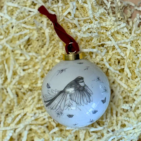 Come Fly With Me - Piwaiwaka/Fantail Christmas Decoration-Katy Hayward-Matakana Pharmacy