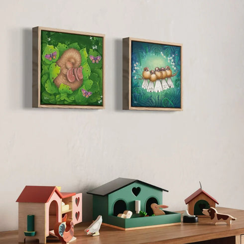 Fantail Whanau Framed Canvas Art Print-Illustrated Publishing-Matakana Pharmacy