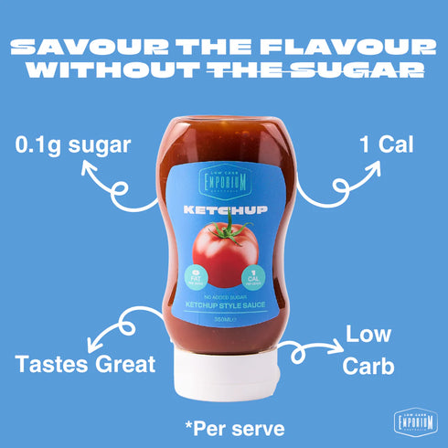 No Added Sugar Ketchup Sauce 350ml-Low Carb Emporium-Matakana Pharmacy