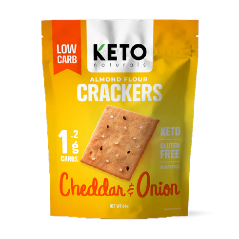 Image of KETO Almond Flour Crackers Cheddar & Oinion 64g