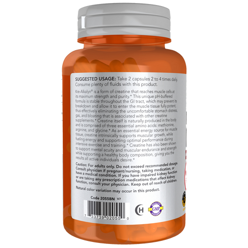 Creatine Kre-Alkalyn 750mg 120s-NOW Supplements-Matakana Pharmacy