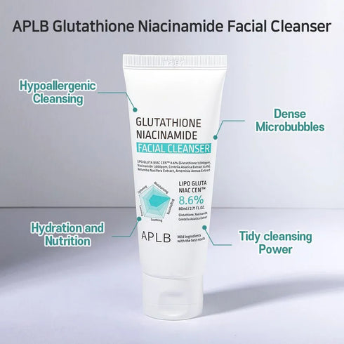 Glutathione Niacinamide Facial Cleanser 80ml-APLB-Matakana Pharmacy