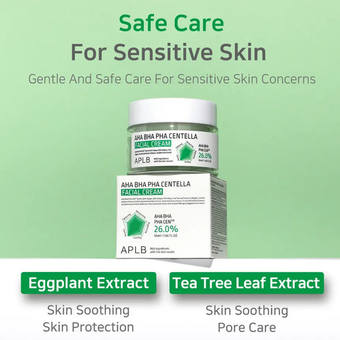 AHA BHA PHA Centella Facial Cream 55ml-APLB-Matakana Pharmacy