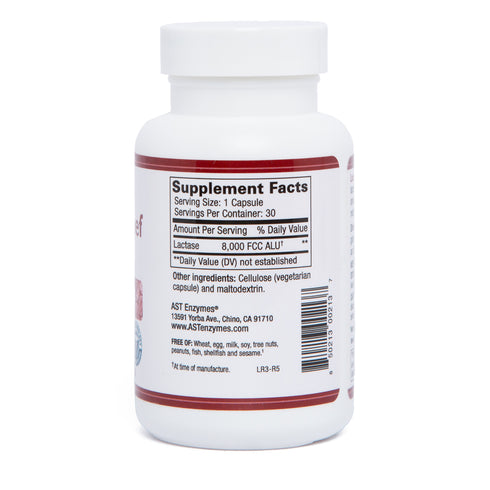 Image of Lacto-Relief 30caps supplement facts