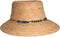 Ladies hat in natural colour with colour stone beads on a string around the hat