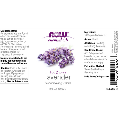 NOW Essential Oil 100% Pure Lavender 59ml-NOW Supplements-Matakana Pharmacy