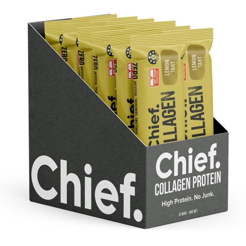 Collagen Protein Bar Lemon Tart Box 12 x 45g-Chief-Matakana Pharmacy