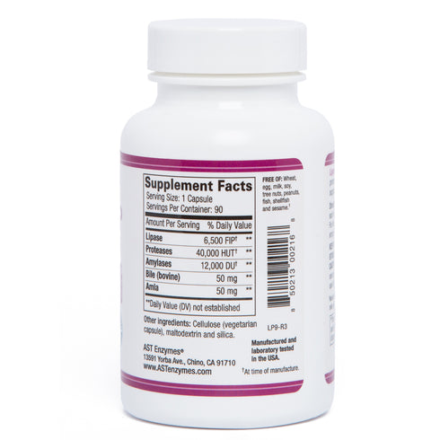 Image of Lipase-HP Plus 90caps supplement facts