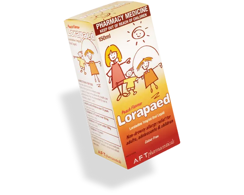 Lorapaed Non Drowsy Antihistamine Oral Liquid For Kids 150ml-AFT Pharmaceuticals-Matakana Pharmacy