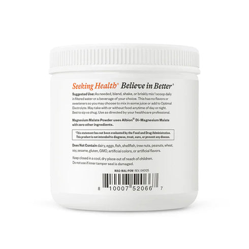 Magnesium Malate Powder 250g-Seeking Health-Matakana Pharmacy